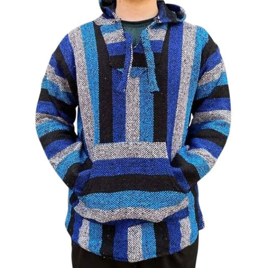 Mexican Surfer Baja Hoodie Two Tone Blue baja hoodies, 